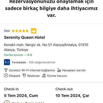 Serenity Queen Hotel Serenity Queen Fiyat Farklılığı