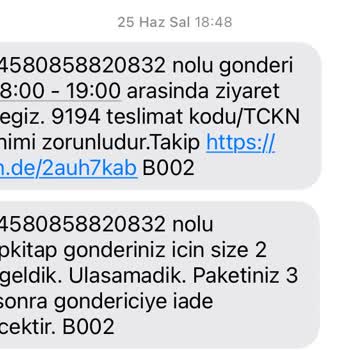Kargomsende Kargomu 22 Hazirandan Beri Adresime Getirmiyor