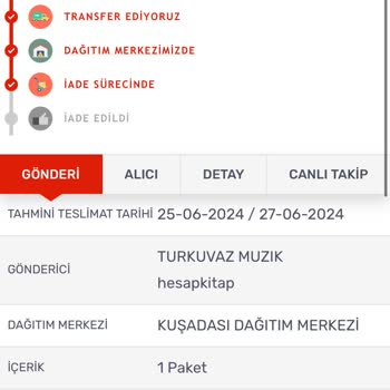 Kargomsende Kargomu 22 Hazirandan Beri Adresime Getirmiyor