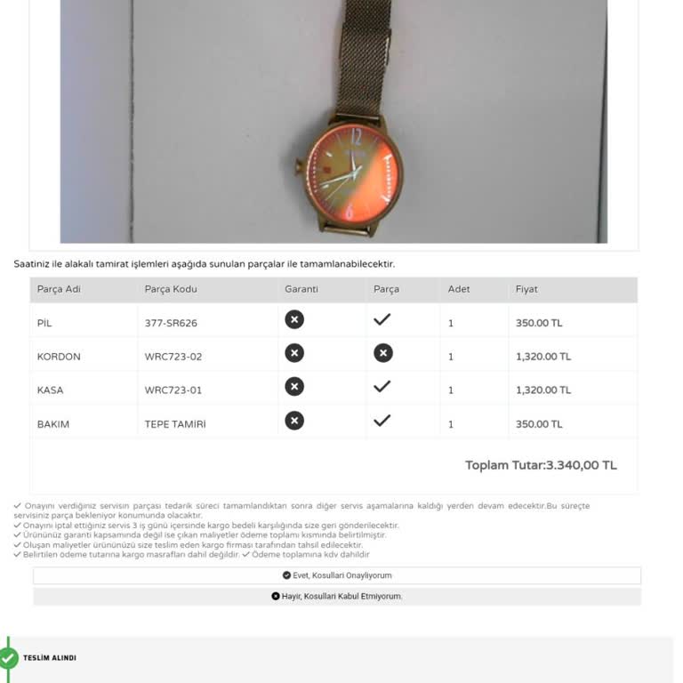 Welder Watch Fahiş Tamirat Fiyatı