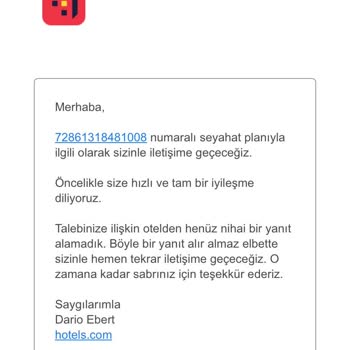 Hotels.com Geri Ödeme Problemi