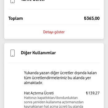 Vodafone Fazla Fatura Kesimi