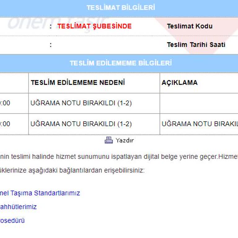 Aras Kargo Teslimata Geldik Evde Yoktunuz Yalanı.