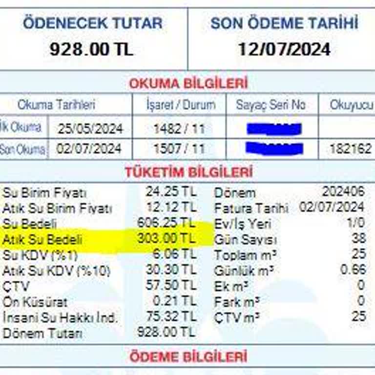 İSKİ Atık Su Bedeli