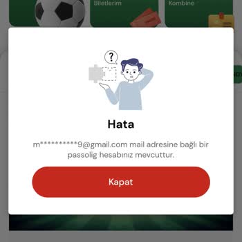 Passolig Mail Hatası Alıyorum