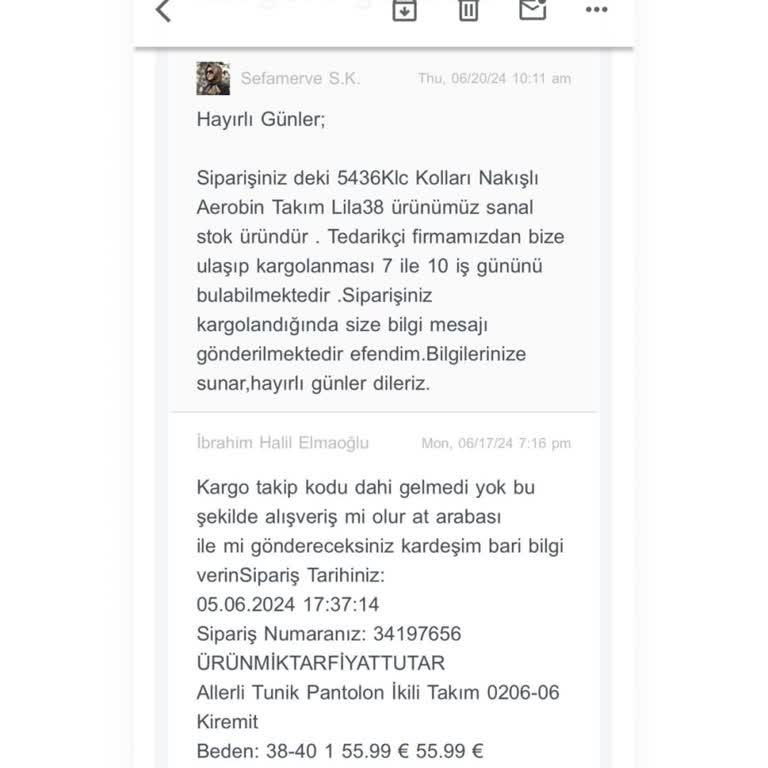 Sefamerve Damenbekleidung seit 27 Tagen nicht geliefert, keine Rückerstattung erhalten