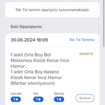 Domino's Siparişlerinde Puanlama Sorunu