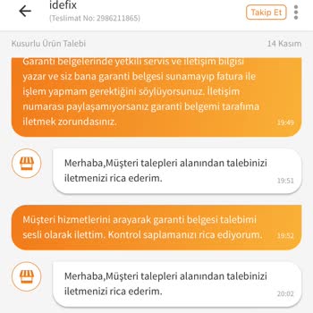 Trendyol İdefix Wero Tech Garanti Yok Diyor!