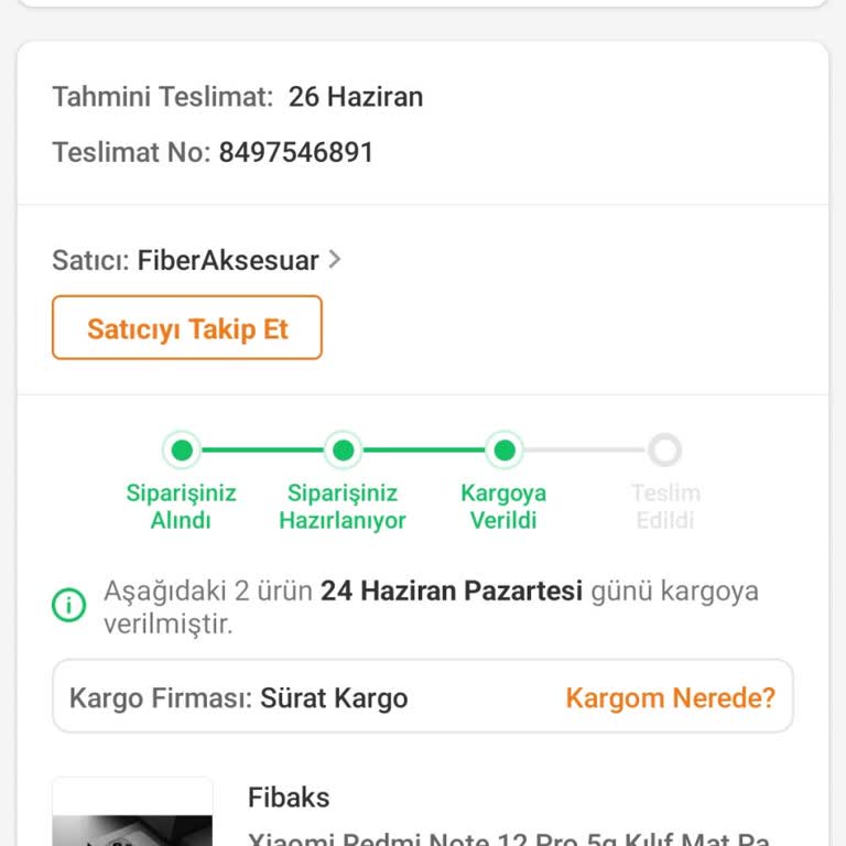 Mevlana Sürat Kargo Ürünümü Getirmedi