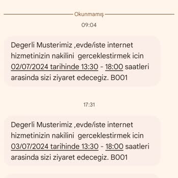 Türk Telekom Nakil İşlemleri Randevuyu Kafalarına Göre Erteliyor.