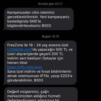 Vodafone Yalan SMS Gönderiyor