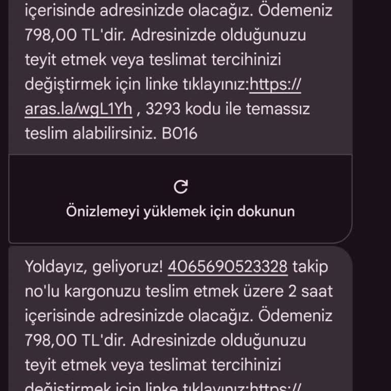 Aras Kargo Kargomuzu Konuştuğumuz Halde Geri Gönderdiler. Çok Lakayıt Tavırlar