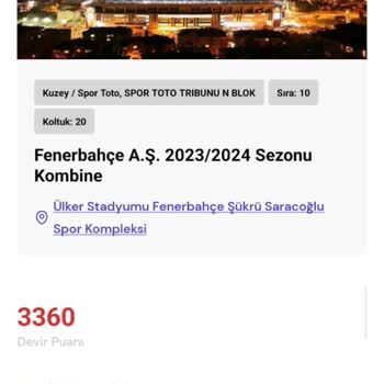 Fenerbahçe Spor Kulübü Fenerbahçe Kombine Yenileme Sorunu