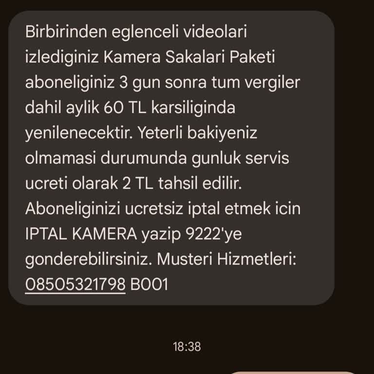 Türk Telekom Bilgim Dışında Beni 9222 Servislerine Abone Yapıyor.