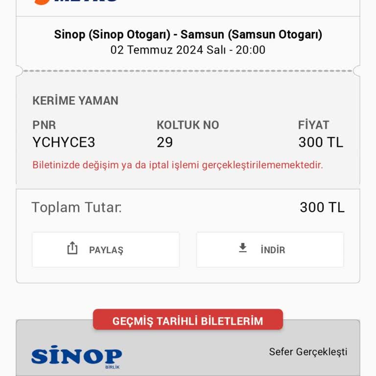 Obilet Saat Değişikliği Yapmaması
