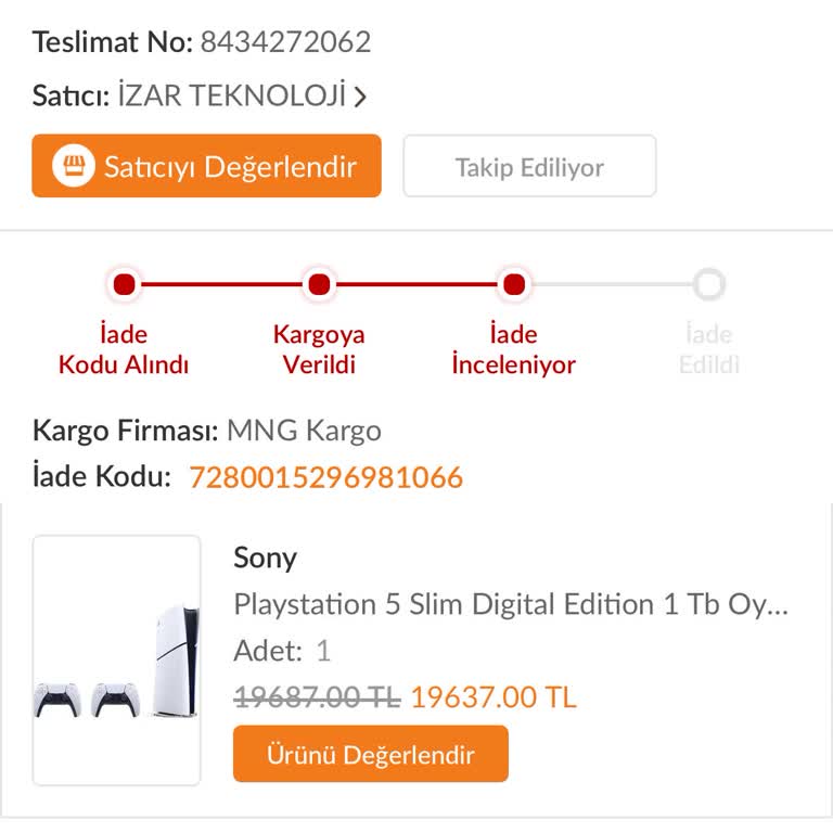 Trendyol İade Ettiğim Ürünle İlgili Dönüş Yok