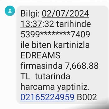 EDreams Ucuz Yalanı Kredi Katımdan Farklı Tutar Çekildi