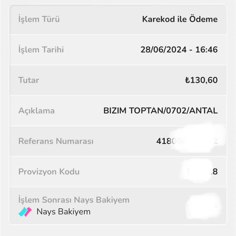 Bizim Toptan Market Karekod Ödeme Almıyor