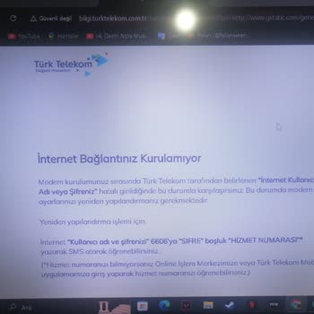 İnternet Bağlantı Sorunu Türk Telekom