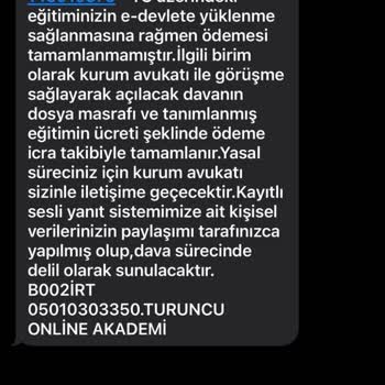 Şikayet Turuncu Akademi Para İstediler