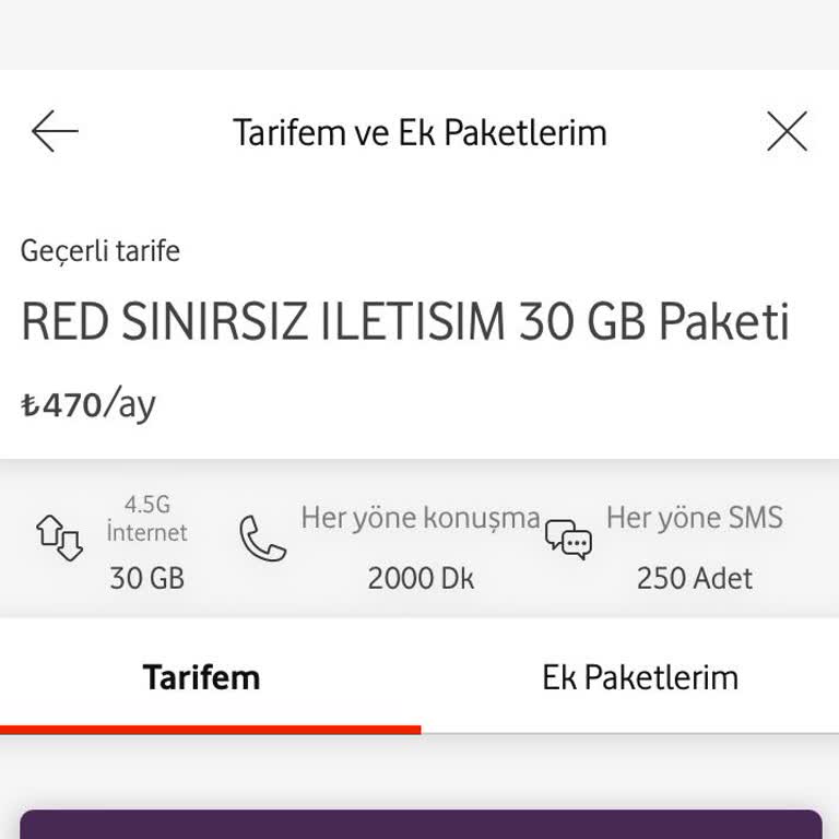 Vodafone Red30 Tarife Yanlışlığı