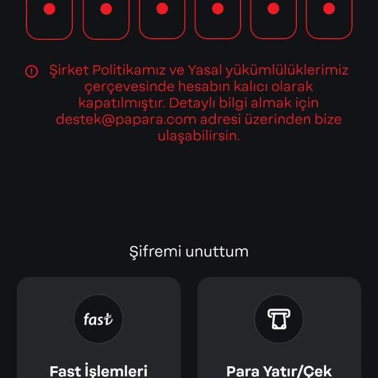 Papara Kapatılan Hesabımdaki 500 Bin TRY Civarı Bakiyemi İade Etmiyor