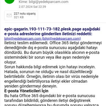 Yedekparcam.com Yedekparçam Siteden Alınan Ürünü Göndermiyor