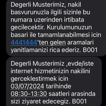 Türk Telekom İnternet Taşıma Yapılmadı