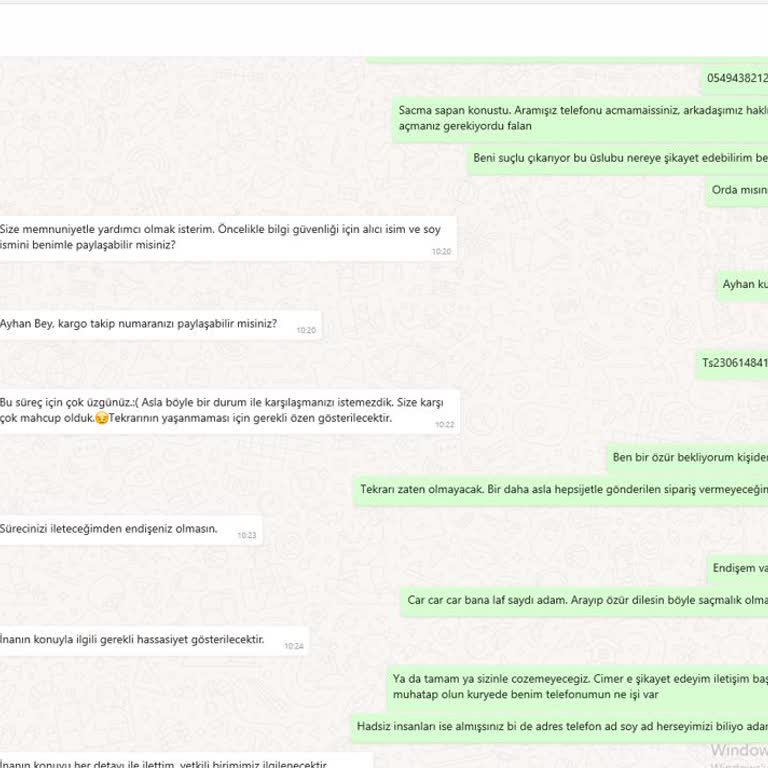 Hepsijet-kurye İletişim Hakaret