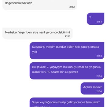 Getir Su Saatlerce Gelmeyen Sipariş