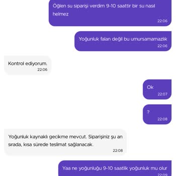 Getir Su Saatlerce Gelmeyen Sipariş