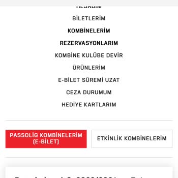 Passolig Fenerbahçe Kombine Yenileme