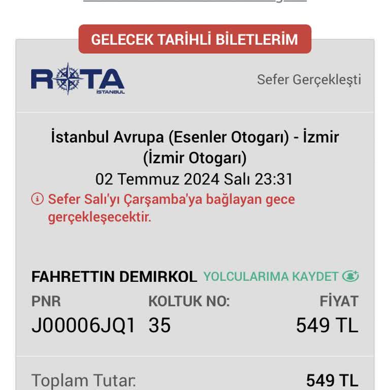 Obilet Geç Kalkan Sefer Ve Mağduriyet