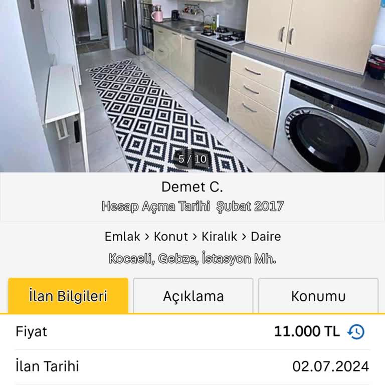 Sahibinden.com Gebze Kiralık Daire