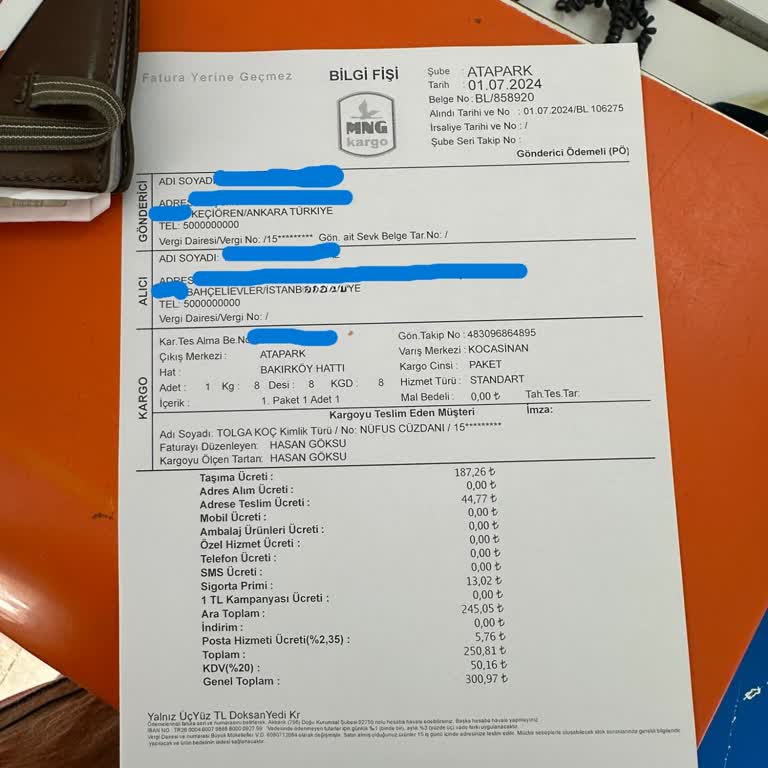 MNG Kargo Şubede Kimlik Görmeden Yabancıya Teslimat. Kayıp 110.000TL