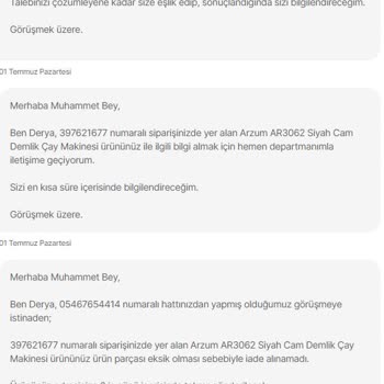 Hepsiburada Üründe Kusur Omasına Rağmen Değişim Yapmıyor