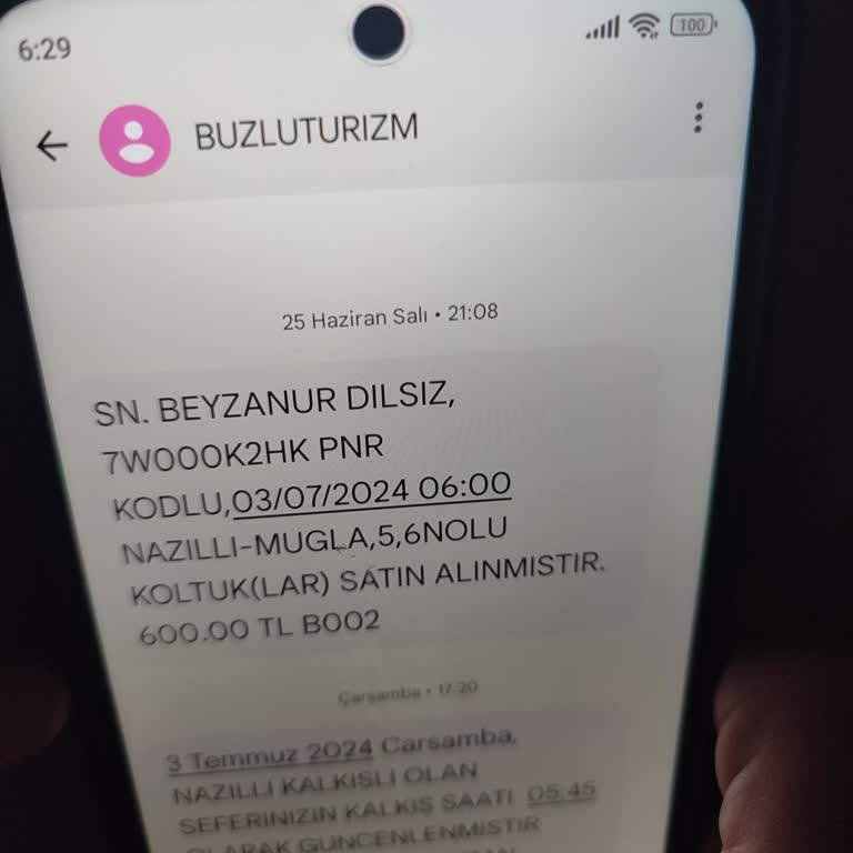 Buzlu Turizm Habersiz Bilet Saati Değişimi