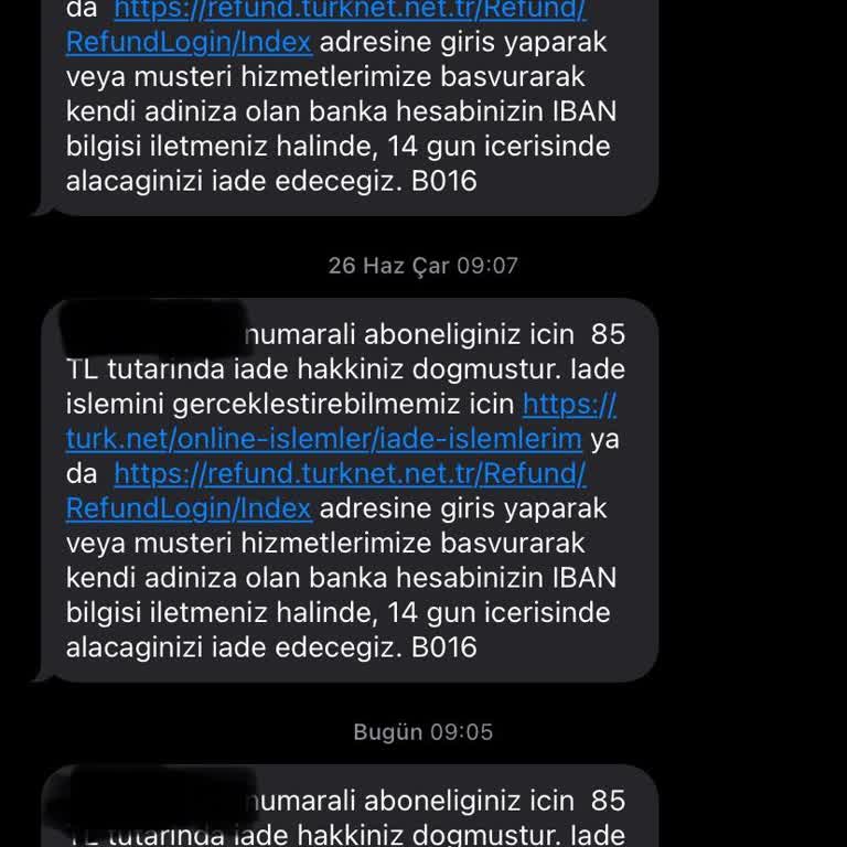 TurkNet Sürekli Hatalı Mesaj