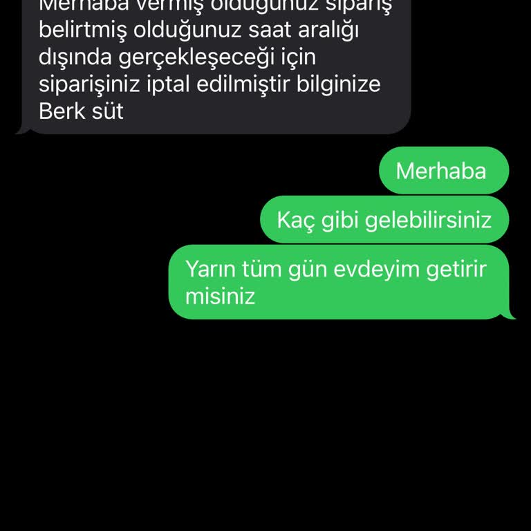 Berk Süt Mamülleri Siparişi Teslimi Yapmadılar, Müşteri İlişkileri Yönetimi Sıfır
