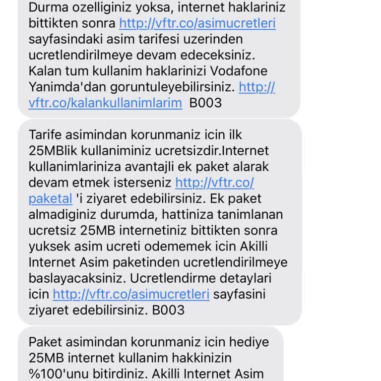 Vodafone Ücret İadesi Yapmıyor