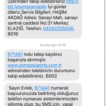 Sompo Sigorta Müşterisi Olmadığım Halde Sürekli Arıyor, Mesaj Atıyor!
