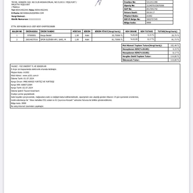 A101 Alışveriş İptal Etmek