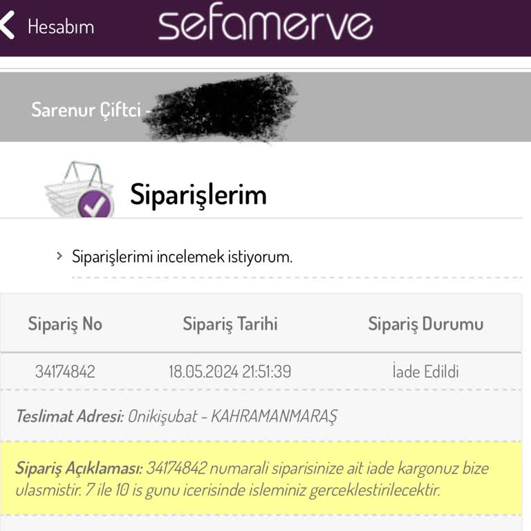 Sefamerve Aylardır Para İadesi Yapmıyor!