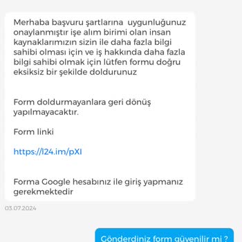 İşin Olsun İşim Olsun Form Şikayet