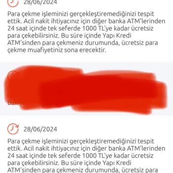 Yapı Kredi ATM Sinden Para Çekilememesi