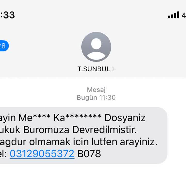 T.SUNBUL HUKUK (SMS) Sahte Hukuk Bürosu