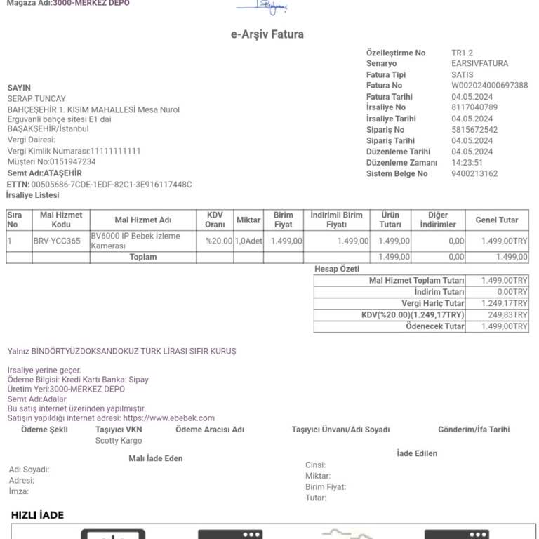 ebebek Hassasiyet Ve Ürün Takibi Yok