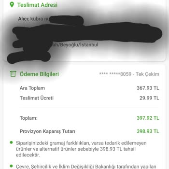 Trendyol Ty GO Fazla Ücret Çekti Kısmi İade Olmaz Diyor.