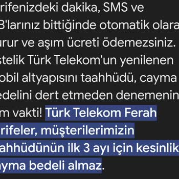 Türk Telekom 280 TL Lik 3 Ay Caymalı Faturaya 2. Ayda 690 TL Fatura