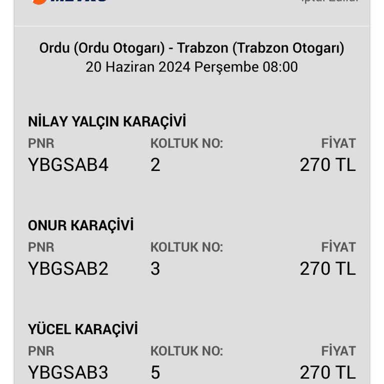 Obilet - Metro Turizm İade Beceriksizliği